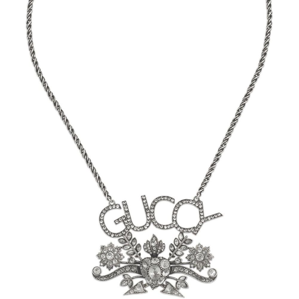 Gucci GUCCY Crystal Necklace in Silver NEW IN BOX - Picture 4 of 8